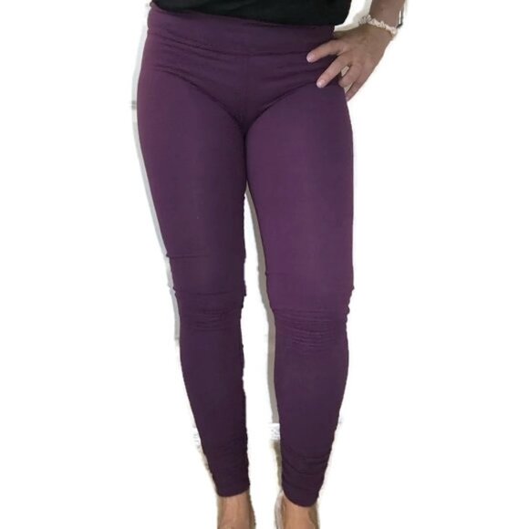 Beyond Yoga Fuchsia Purple Ruched Gathered Long Yoga Leggings - Picture 1 of 15
